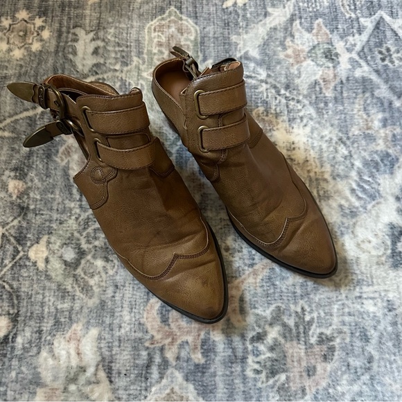 Western Style Open Back Booties - Picture 1 of 7